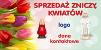 Gotowe BANERY znicze sprzedaż zniczy kwiaty 100cm