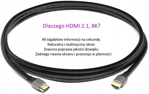 Kabel HDMI 2.1 Ultra High Speed 8K PREMIUM 0,5m na Arena.pl