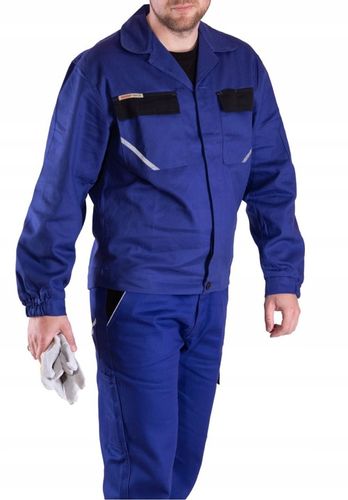 Spodnie robocze ochronne Bawełna 100% do pracy z odblaskami niebieskie r 54 na Arena.pl