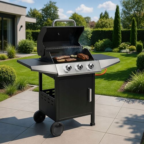 Grill gazowy ogrodowy 10.2 kW duży ruszt 3 palniki termometr reduktor Multi na Arena.pl