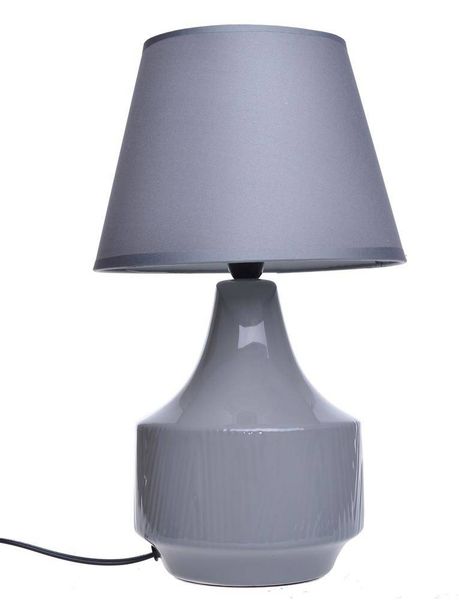 Lampa ceramiczna szara w prążki zdjęcie 1