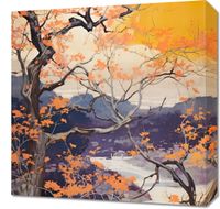 Obraz 50x50cm Złota Jesień nad Jeziorem