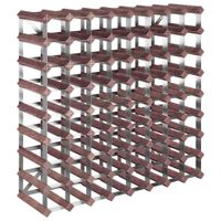 Stojak na 72 butelki wina, brązowy, lite drewno sosnowe