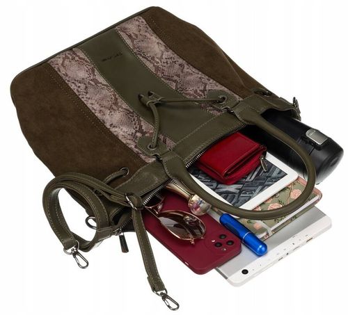 torba damska ze skóry ekologicznej z motywem skóry węża - david jones na Arena.pl