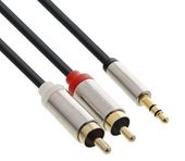 KABEL MINI JACK 2x RCA CINCH STEREO GOLD HQ 1,5M