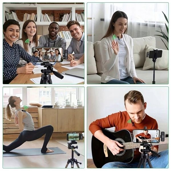 ZESTAW 2x MIKROFON KRAWATOWY BEZPRZEWODOWY USB C NA KLIPS USBC 2 MIKROFONY zdjęcie 14