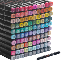 Markery Alkoholowe Dwustronne Zestaw 100 Sztuk Torba Profesjonalne DIY