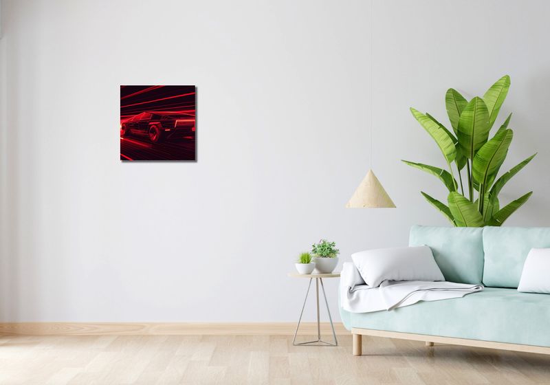 Obraz 40x40cm Prędkość w Czerwonym Neonie zdjęcie 2