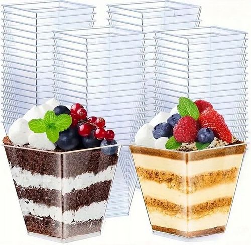 Pucharki do deserów i lodów jednorazowe plastikowe 120 ml – 25 sztuk na Arena.pl