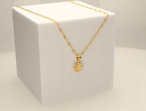 ZŁOTY NASZYJNIK DAMSKI ŁAŃCUSZEK Z ZAWIESZKĄ KONICZYNKA SREBRO GRAWER na Arena.pl