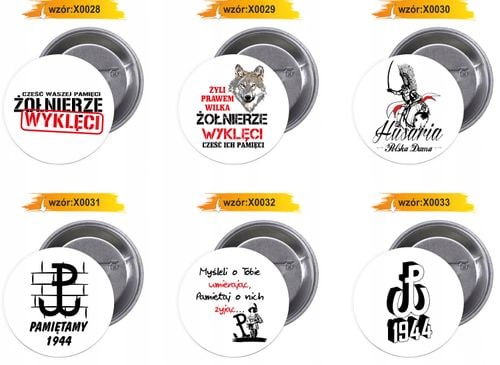 Przypinki buttony BÓG HONOR OJCZYZNA 1944 na Arena.pl