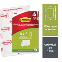 Command rzepy samoprzylepne do wieszania obrazów do 1,8 kg, 16 szt. (8