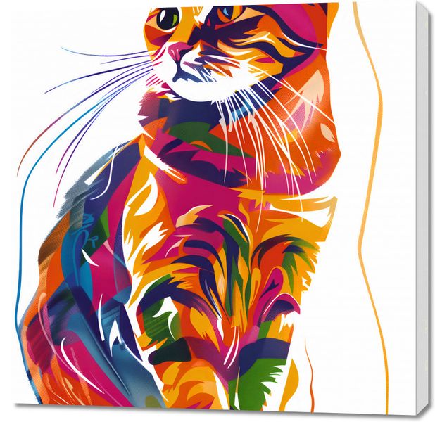 Obraz 90x90cm Nasycony Kot zdjęcie 1