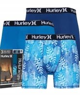 Hurley Mens Three Pack Boxer Briefs Blue L