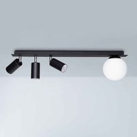 Sufitowa lampa czarna Albio K-4136 Kaja regulowane reflektorki kula do salonu