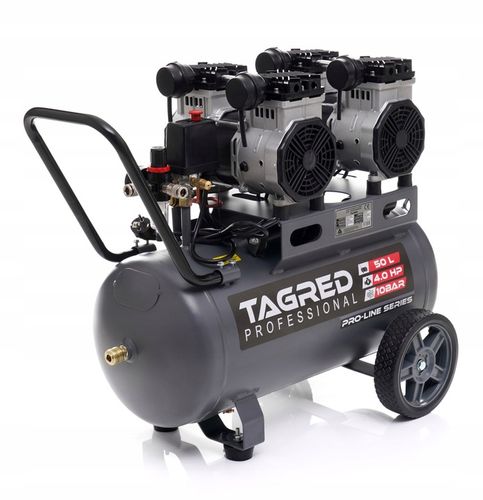 PROFESJONALNY KOMPRESOR BEZOLEJOWY 10 BAR 50L 4 TŁOKI CICHY MOCNY na Arena.pl