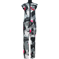 Wygodny Kombinezon Damski na Krótki Rękaw Czarny Rozmiar S Wiskoza Lato