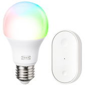 Żarówka E27 Zestaw Startowy smart barwna biała pilot Matter IKEA KAJPLATS