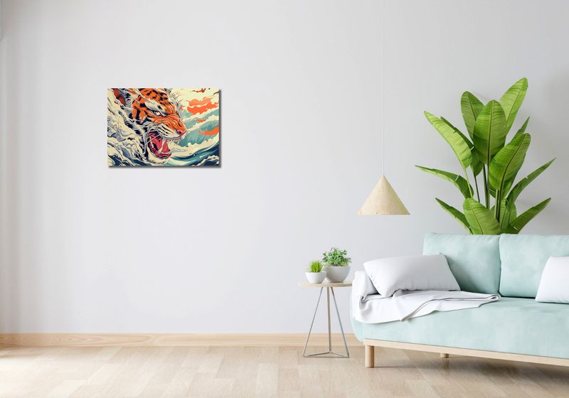 Obraz 60x40cm Tygrys Na Fali zdjęcie 2
