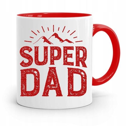 Kubek Czerwony Dla Taty Ojca Super Dad Prezent Z Nadrukiem Ze Zdjęciem na Arena.pl