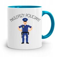 Kubek Błękitny Dla Najlepszego Policjanta Prezent Z Nadrukiem Ze Zdjęciem
