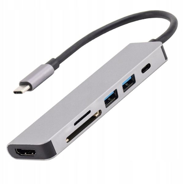 Adapter 6w1 HUB USB-C HDMI 4K Macbook M1 PRO AIR zdjęcie 2