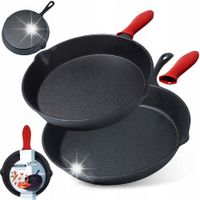 2x Patelnia ŻELIWNA na gaz indukcję grill ognisko do piekarnika 25 30 cm