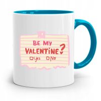 Kubek Błękitny Na Walentynki Be My Valentine Z Nadrukiem Ze Zdjęciem