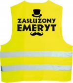 KAMIZELKA ODBLASKOWA z nadrukiem ZASŁUŻONY EMERYT