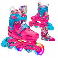 Rolki dziecięce ATTABO Turbojet LED różowy Świecące Regulacja rozmiaru