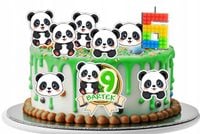 OPŁATEK ZESTAW URODZINOWY POSTACIE NA TORT - ZWIERZĘTA MIŚ PANDA + IMIĘ
