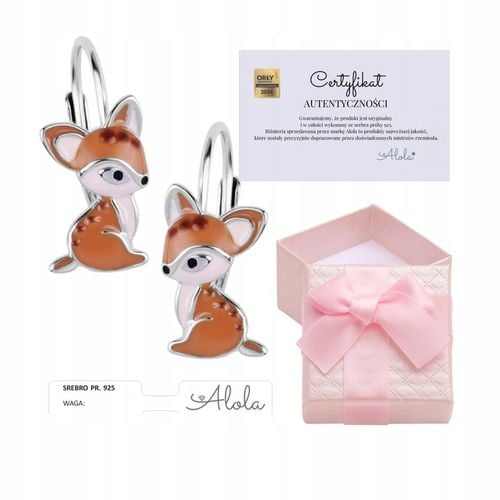 KOLCZYKI SREBRNE DLA DZIEWCZYNKI SARENKA ANGIELSKIE ZAPIĘCIE SARENKI BAMBI na Arena.pl
