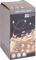 Lampki 320 LED na prąd srebrny drucik CIEPŁY BIAŁY