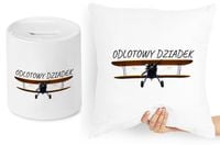 Dla Dziadka Zestaw Poduszka + Skarbonka Prezent Z Nadrukiem Ze Zdjęciem