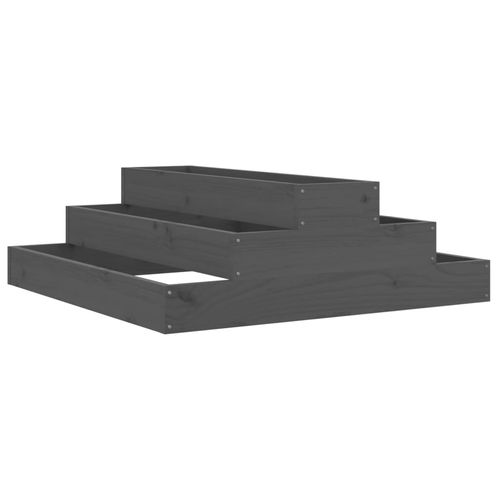 Donica, szara, 80x80x27 cm, lite drewno sosnowe na Arena.pl