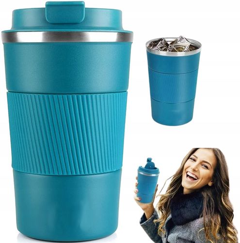 Kubek termiczny na kawę 510ML butelka termos napój  C61_Niebieski na Arena.pl