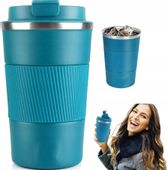 Kubek termiczny na kawę 510ML butelka termos napój  C61_Niebieski