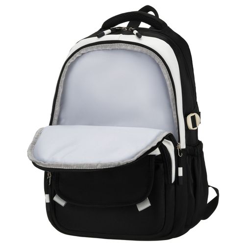 młodzieżowy plecak szkolny z poliestru w czarnym kolorze z przegrodą na Arena.pl