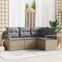 Zestaw Sof 4 pcs Beżowy polirattan