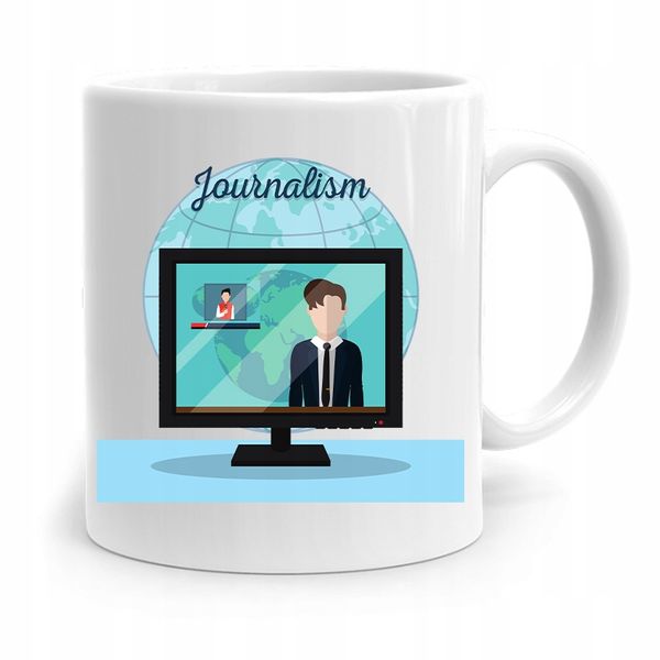 Kubek Dziennikarza Reportera Jurnalism Prezent Z Nadrukiem Ze Zdjęciem zdjęcie 1