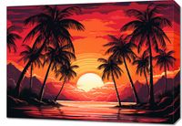 Obraz 70x50cm Palmy Przy Lagunie
