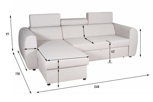 Narożnik Monako z regulowanymi zagłowkami na Arena.pl