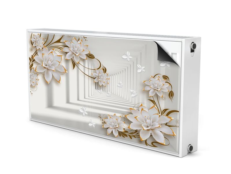 MATA Magnetyczna Na Kaloryfer Tunel 3D Kwiaty Motyle 90cm x 60cm zdjęcie 2