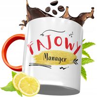 Kubek Pomarańczowy Dla Managera Prezent Z Nadrukiem Ze Zdjęciem