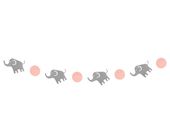 Girlanda papierowa słoniki różowe baby shower roczek dla dziewczynki 200 cm