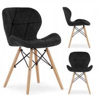 KRZESŁO TAPICEROWANE WELUR VELVET DO SALONU JADALNI CZARNE WELUROWE