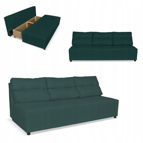 Kanapa sofa KIMO funkcja spania pojemnik Family Meble Hunter zielony welur na Arena.pl
