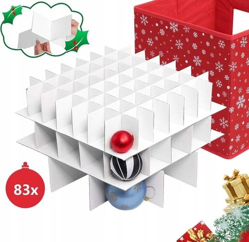 ŚWIĄTECZNE KOSZ PUDEŁKO PRZECHOWYWANIE ORGANIZER 83 BOMBKI CHOINKA ŚWIĘTA na Arena.pl