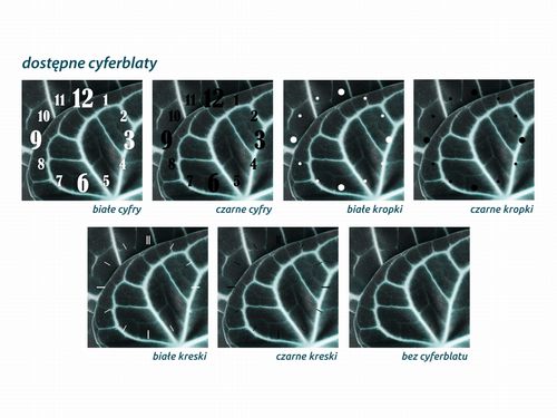 ZEGAR SZKLANY KWADRATOWY - Ciemne liście na Arena.pl
