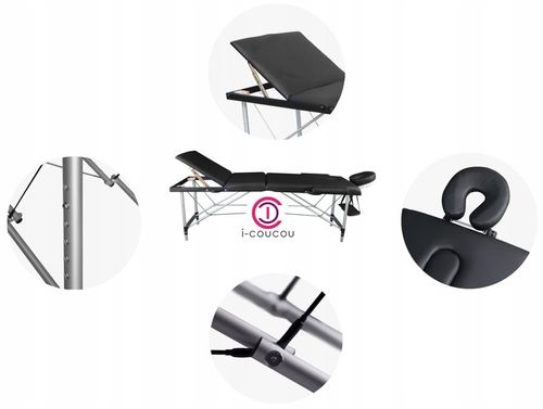 Łóżko Stół Masażu Składany Przenośny Aluminiowy 3 Segmentowy Leżanka na Arena.pl